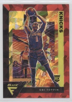 2020-21 Panini Flux Rookies Red Cracked Ice Prizm Obi Toppin #206 Rookie RC - Image 1 of 2