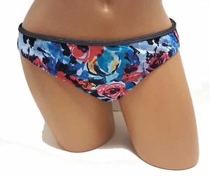 Kenneth Cole NEW Blue Floral Women's M Medium Swimsuit Bikini Bottom $48 3558-M - Picture 1 of 1