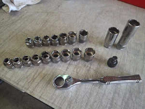 Armstrong 20 Piece Eliminator Ratchet System 3/8” Drive SAE Kit # 11-902 EUC USA - Picture 1 of 22