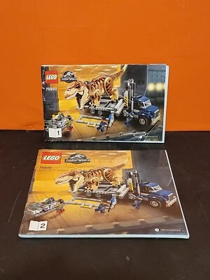LEGO Jurassic World T. Rex Transport Instruction Manuals 1 & 2 Only ~ 75933 Set - Image 1 of 2