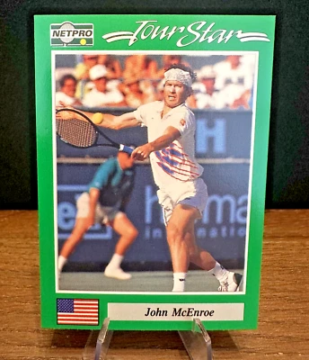 1991 NetPro Tour Stars John McEnroe #9 NR-MT FIRST AND ONLY TRUE ROOKIE CARD RC! - Image 1 of 2