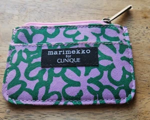 MARIMEKKO FOR CLINIQUE. COIN POUCH / PURSE. 2 POCKET.. PINK LINING, ZIPPERED - Picture 1 of 4