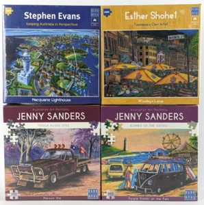 NEW 4 x Blue Opal 1000 Piece Jigsaw Puzzles Kombi, Ute, Lighthouse + Woobys Lane - Picture 1 of 8