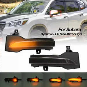 Smoke Dynamic LED Side Mirror Turn Signal Lamp For Subaru Outback Legacy Impreza - Foto 1 di 10