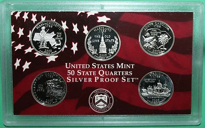 2000 S State SILVER QUARTER Proof State Five 25 Cents 5 Coin Set No Box or COA - Image 1 of 2