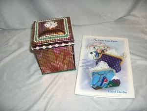 Vintage Hand Crafted Orange FoilBox Pin Cushion + Little Coin Purse Book NICE - Picture 1 of 8