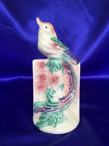 Morton Keramik Vintage langschwanziger Vogel Pflanzgefäß/Wandtasche/Vase 7,5" hoch - Bild 1 von 3