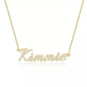 DIY Personalized Name Necklace Gold Plated Silver With AAA CZ - Picture 1 of 16