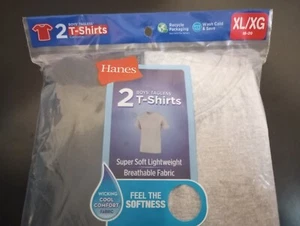 Hanes Boys XL 18-20 2Pack Tagless Tshirts Super Soft Breathable 1 Blue & 1 Gray  - Picture 1 of 4