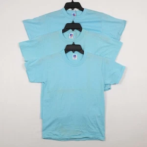 VINTAGE Russell Athletic Youth L Robin Egg Blue T-Shirts - Lot of 3 - Picture 1 of 6