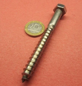 316 Stainless Steel Hex Head Lag Screw 3/8 Threads x 3.50" Length, 5 pcs - Picture 1 of 12