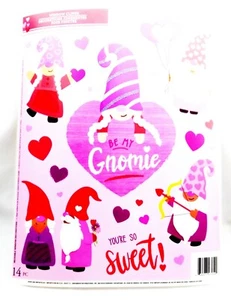 Valentine Reusable Window Clings - GNOMES Word Sayings SALE - Picture 1 of 1