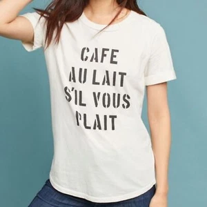 NWOT Sol Angeles X Anthropologie Cafe Au Lait Tee- Size S - Picture 1 of 4