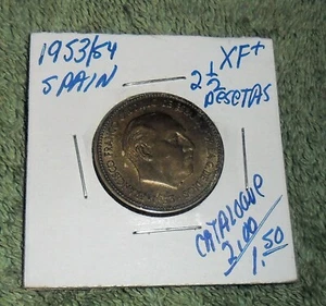 JB RFM 79213 Spain 1953/54 2 ½ Pesetas XF+ Condition - Picture 1 of 2