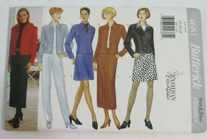 Chaqueta Falda Pantalones Butterick 4681 Patrón Costura Talla 12-16 Fashion Essentials - Imagen 1 de 4