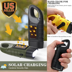 9 Pieces Hand Crank Flashlight Solar Powered Flashlight for Emergencies Dynam... - Picture 1 of 1