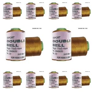 10X Double Bell Viscose Rayon Silk Thread Embroidery Color Golden Shade No.104 - Picture 1 of 3