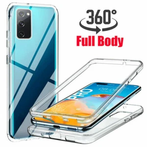 360 CLEAR Case For Samsung S24 FE S25 Ultra S23 A15 A16 Full Cover Silicone Gel - Picture 1 of 13