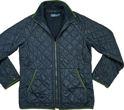 HOT VTG Men's POLO RALPH LAUREN SPORTS QUILTED LINED NAVY BLUE Jacket L (*Fit M) - Image 1 of 4