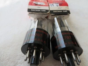 Radio tubes Two National Electronics 6 SL7Tested TV/7 calibrated 08/24 over new - Bild 1 von 2
