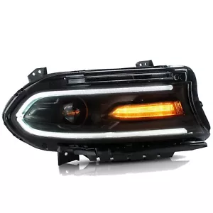 LED Dual Beam Projector Headlight w/DRL For 2015-UP Dodge Charger Passenger Side - Picture 1 of 12