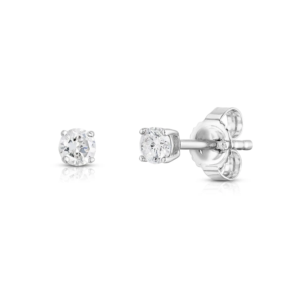 1/4 Cttw Genuine Diamond Stud Earrings in 14K Gold - Image 1 of 1