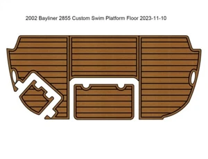 2002 Bayliner 2855 Custom Swim Platform Pad Boat EVA Foam Teak Floor Mat Floor - Imagen 1 de 20