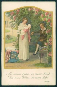 Postal firmada por artista Pauli Ebner pareja romántica serie 1406 TC2265 - Imagen 1 de 2