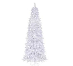 VEIKOUS 7.5 ft. Pre-Lit LED Slim Artificial Christmas Tree w/ Cool White Light - Picture 1 of 2