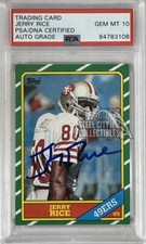 Jerry Rice 1986 Topps Autograph Rookie Card RC #161 PSA/DNA 10 - 108