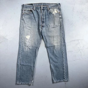 Levis 501 Vintage 90s XX Straight Leg Mexico Jeans 36x29 Light Wash Act 35x28 - Picture 1 of 18