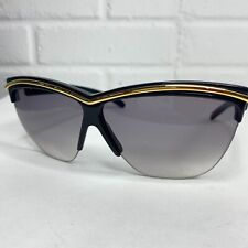 Valentino VA 545 51 Black Plastic Cat-Eye Eyeglasses Half Rim With Gold H2169