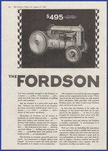 Vintage 1927 FORDSON Tractor Farm County Industry Hauling Ephemera 20's Print Ad - Picture 1 of 1