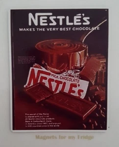 VINTAGE 1960's NESTLE'S MILK CHOCOLATE ADVERTISEMENT FRIDGE MAGNET - M523 LA - Imagen 1 de 1