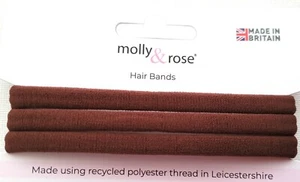NEU 3er Pack 7 cm braun recyceltes Polyester Jersey elastische Bommeln Haare Mode UK - Bild 1 von 2