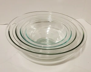 Complete Set Vintage Pyrex Clear Glass Nested Mixing Bowl  #322/#323/#325/#326 - Picture 1 of 2
