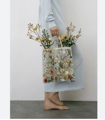 Zara Tulle Floral Tote - Image 1 of 3