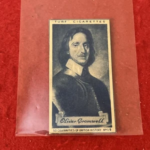 1951 Turf "Celebrities Of British History" OLIVER CROMWELL Tabakkarte #19 EX - Bild 1 von 3