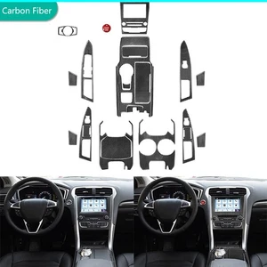 22Pcs Real Carbon Fiber Interior Dash Kit Cover For Ford Fusion Mondeo 2013-2019 - Picture 1 of 21