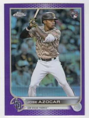 Jose Azocar 2022 Topps Chrome Update Series Purple Refractor Rookie RC #USC46 - Image 1 of 2