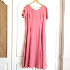 Laura Ashley Vintage Size 14 100% Silk Pink Fully Lined Bridesmaid Dress - Picture 1 of 5