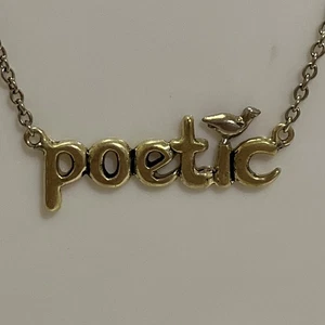 Poetische 925 Sterlingsilber Namensplatte Halskette 15" - Bild 1 von 10