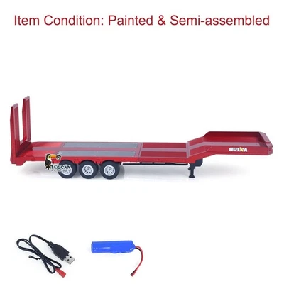 Plastic Semi Trailer Flatbed 1502 for 1/18 Tractor Truck HUINA 1501 Lorry Car - Image 1 of 4