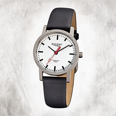 Regent Titan Orologio Da Donna F-240 Orologio Al Quarzo Bracciale Nero URF240 - Immagine 1 di 4