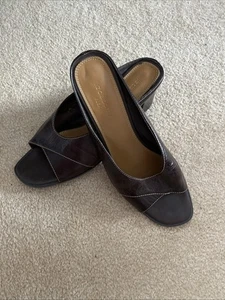 Liz Claiborne Women's 9 M Leather Twinkle2 Open Toe Shoes Soft Pebble - Picture 1 of 8