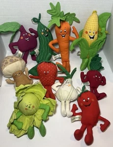 Vtg Hallmark Plush 1984 Crazy Crop Veggie Lot of 10 Mushroom Carrot Corn Lettuce - Picture 1 of 2