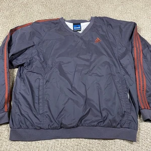 Giacca a vento Adidas vintage uomo XL felpa pullover scollo V anni 90 tasche sportive - Foto 1 di 8