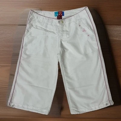 🍃Roxy Women's Straight Bermuda, Lightweight and Quick-Drying | White-Pink /M - Image 1 of 4