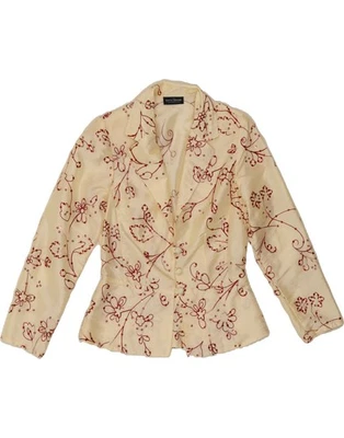 YOUR SIXTH SENSE Womens Blazer Jacket UK 10 Small Off White Floral VZ04 - Image 1 of 3