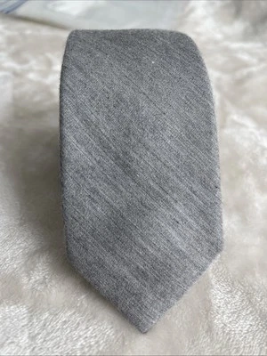 Ben Sherman Men's 55% Silk & 45% Vicose 60" Necktie China Solid Gray - Image 1 of 4
